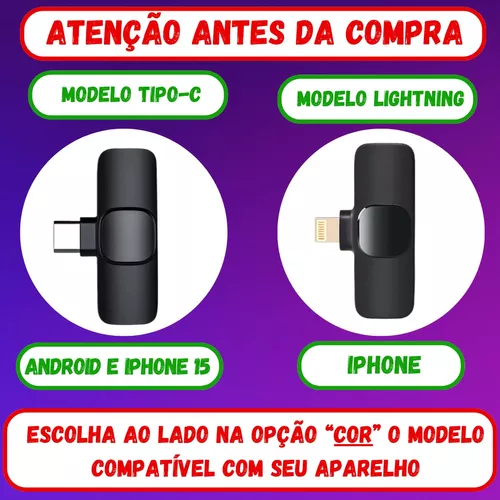 Microfone Sem Fio Duplo Lapela Profissional iPhone Android - Image 2